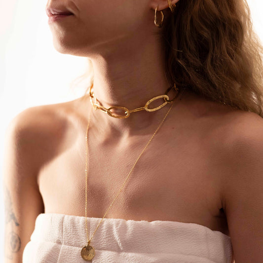 Connected Forms Necklace — Gold Plated