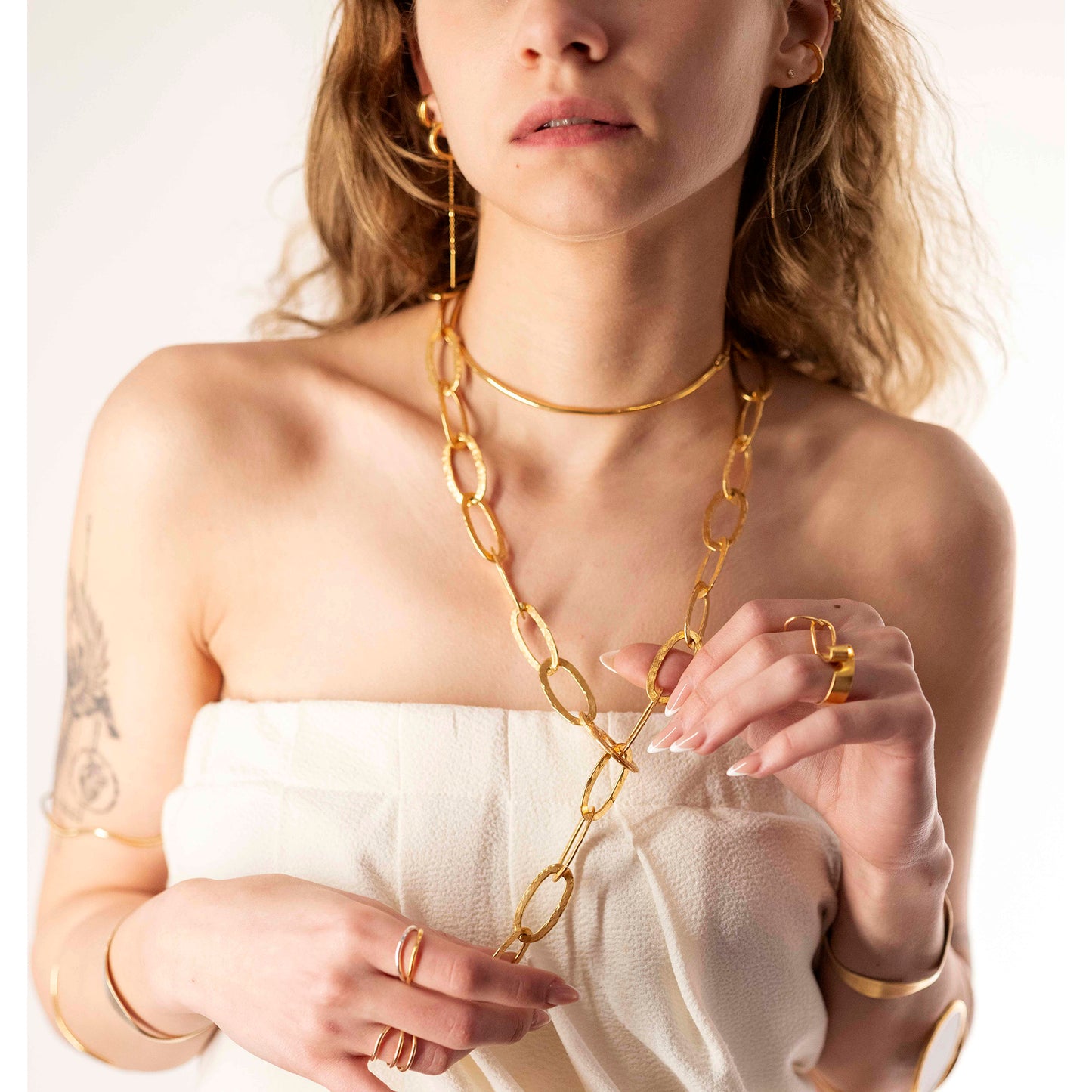 Connected Forms Necklace — Gold Plated