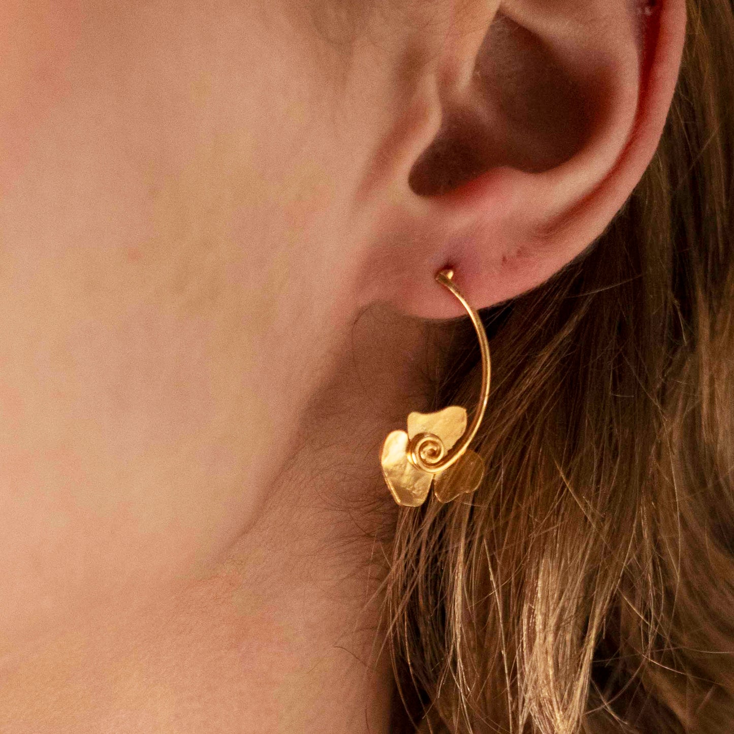Spiral Bloom Earrings — Sterling Silver, Gold Plated